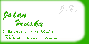 jolan hruska business card